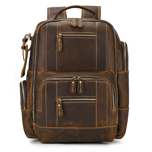 Mochila Retro de Cuero para Hombre - Bolsa Escolar de Gran Capacidad - Image 20