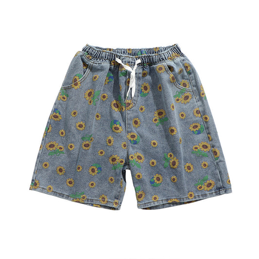 Pantalones de Playa Cortos Elásticos con Cordón para Hombre