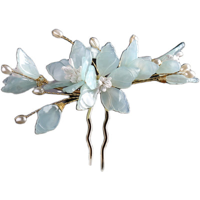 Peineta y Adorno para Cabello Estilo Hanfu con Flores de Hada - Image 9