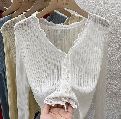 Cardigan Tipo Chal de Seda Helada - Protección Solar y Estilo Ligero - Image 12