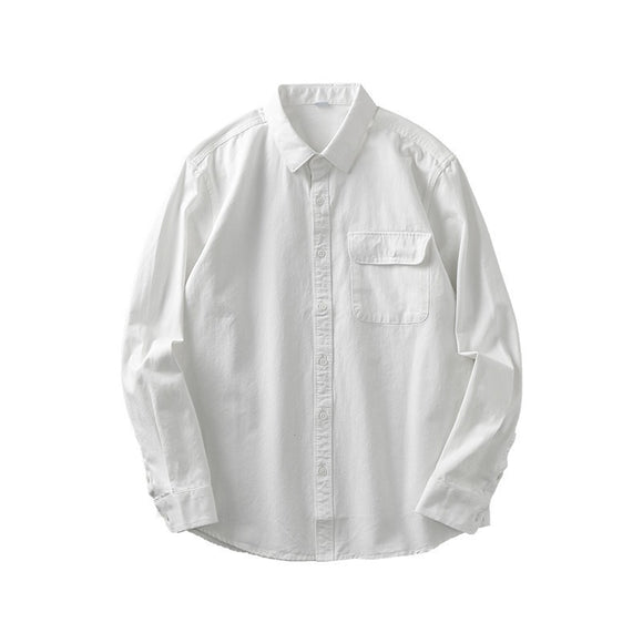 Camisa Blanca de Algodón Premium para Hombre con Bolsillos