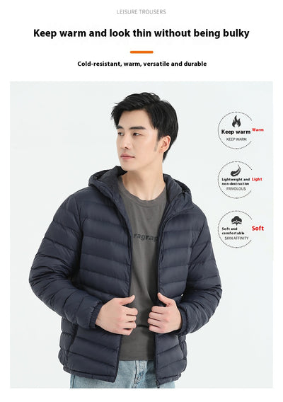 Chaqueta de Plumas para Hombre, Corte Slim Estilo Coreano - Image 26