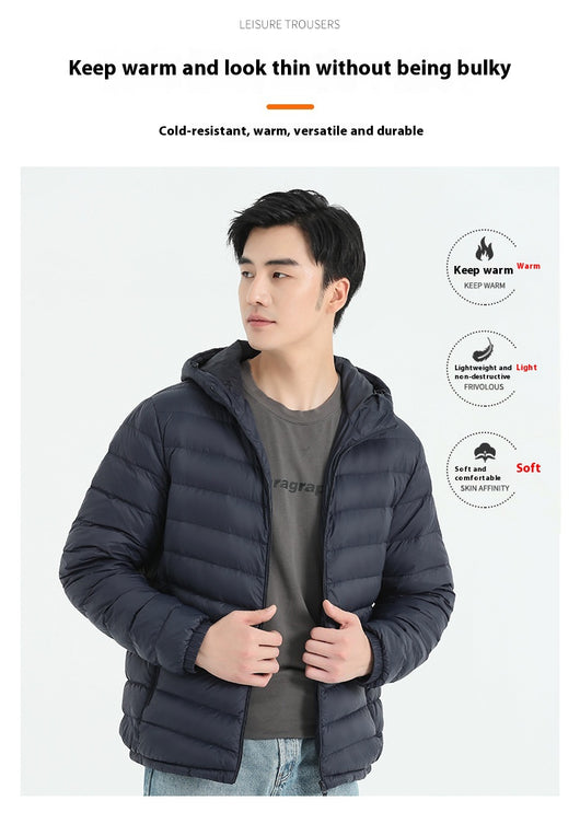 Chaqueta de Plumas para Hombre, Corte Slim Estilo Coreano - Image 26