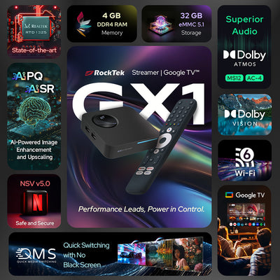 Convertidor Smart TV RockTek GX1 4K con Google TV Certificado - Image 9