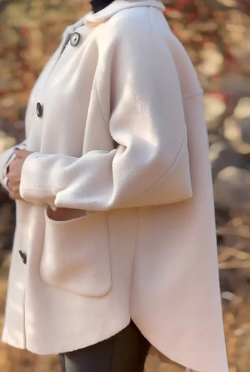 Cardigan Abrigo de Lana para Mujer Corte Holgado Solapas Clásicas - Image 16