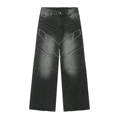 Pantalones Vaqueros Hip Hop Cintura Alta Pierna Ancha Oversize - Image 4