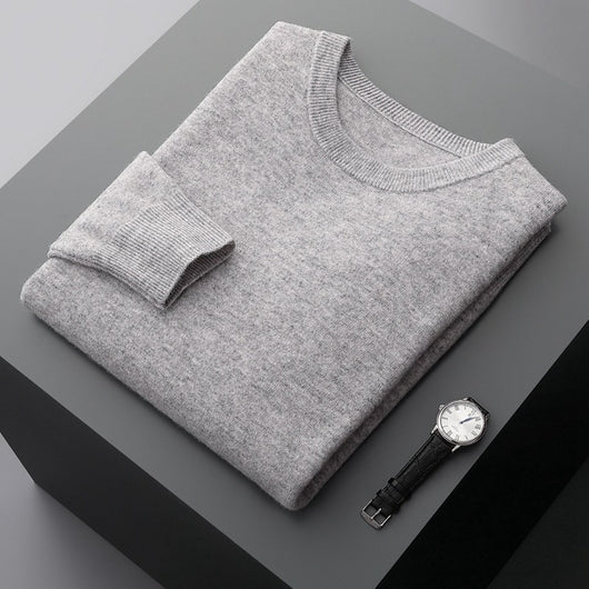 Suéter de Cuello Redondo 100% Cashmere para Hombre - Otoño e Invierno - Image 15