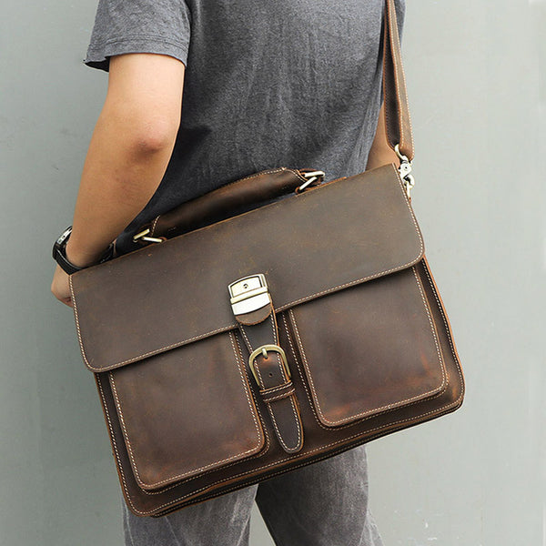 Maletín Ejecutivo de Cuero Vintage Crazy Horse para Hombre