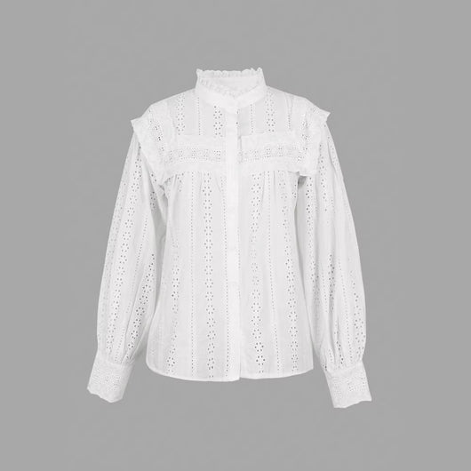 Blusa Resort Calada con Bordado y Diseño Hueco - Image 5