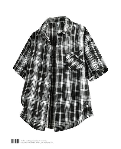 Camisa Casual de Cuadros para Hombre - Manga Corta - Image 20