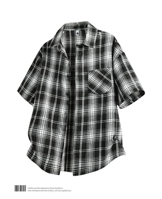 Camisa Casual de Cuadros para Hombre - Manga Corta - Image 20