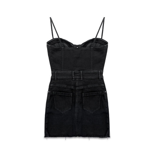 Falda Denim con Tirantes Ajustables Garden - Negro - Image 10