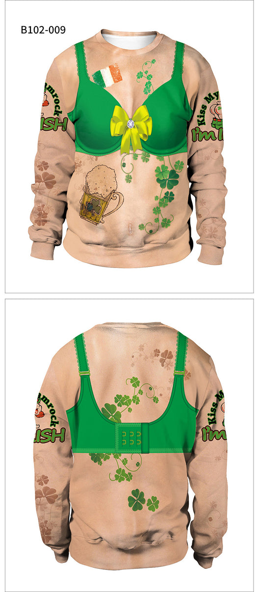 Sudadera de Pareja Día de San Patricio - Diseño Verde Festivo para Hombre - Image 13