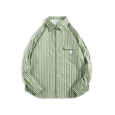 Camisa Holgada a Rayas de Manga Larga para Hombre - Image 2