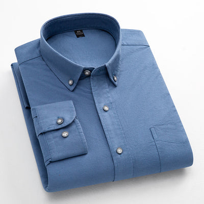 Camisa Oxford de Algodón Puro Transpirable para Hombre - Image 6