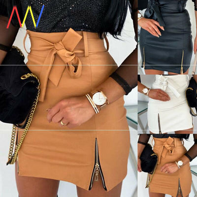 Falda Bandage de Cuero PU para Mujer - Mini Ajustada y Elegante - Image 10