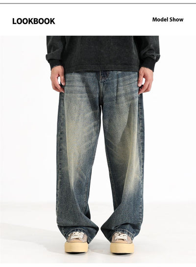 Jeans Anchos Retro Americano de Cintura Suelta para Hombre - Image 13