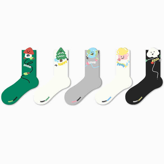 Calcetines de Algodón Estampado Infantil Primavera Otoño - Image 27