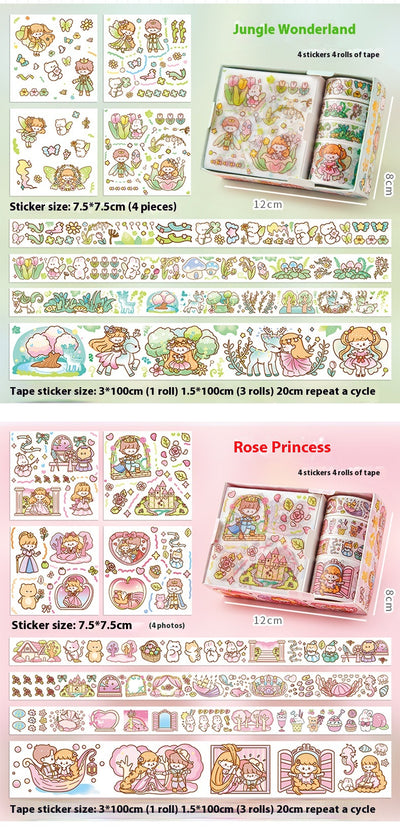 Set de Stickers Adhesivos Infantiles con Diseños Animados y Cinta Decorativa - Image 18