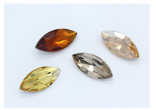 Diamante Suelto de Cristal Facetado Ojo de Caballo con Base Plateada - Image 34