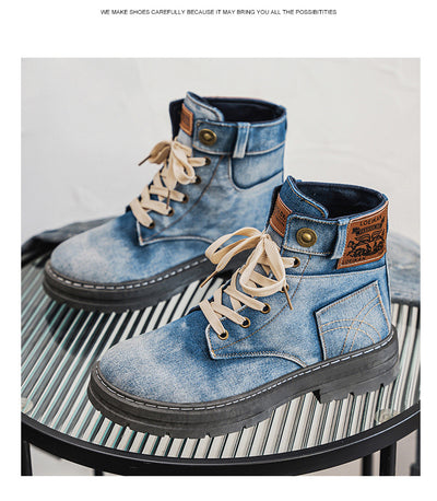 Botas Martin Denim Talla Grande para Hombre - Calzado de Trabajo Versátil - Image 25
