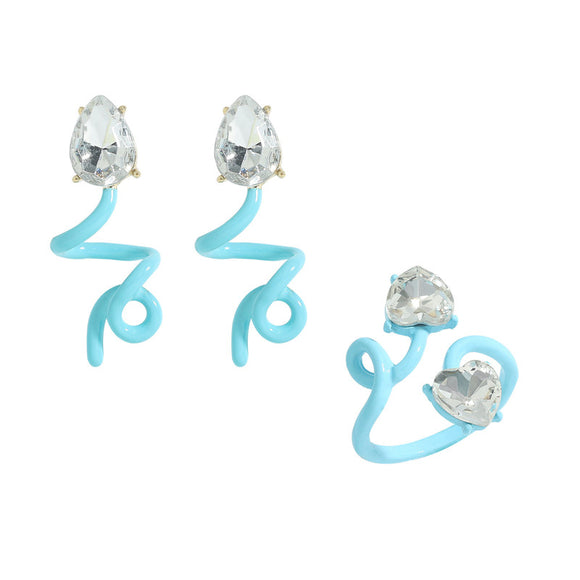 Aretes de Aleación con Diamantes Irregulares Torcidos