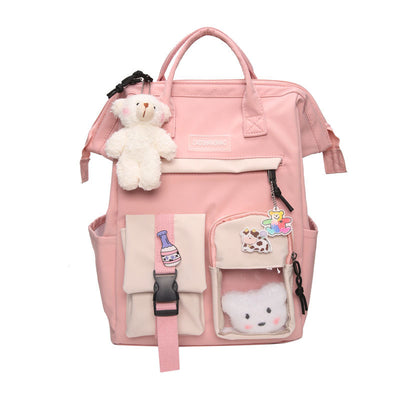 Mochila Escolar para Adolescentes Niñas con Anillo Decorativo - Image 10