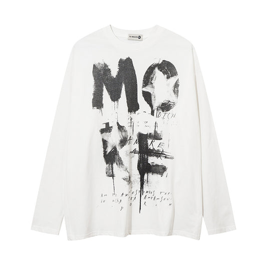 Camiseta Manga Larga Cuello Redondo con Estampado para Hombre