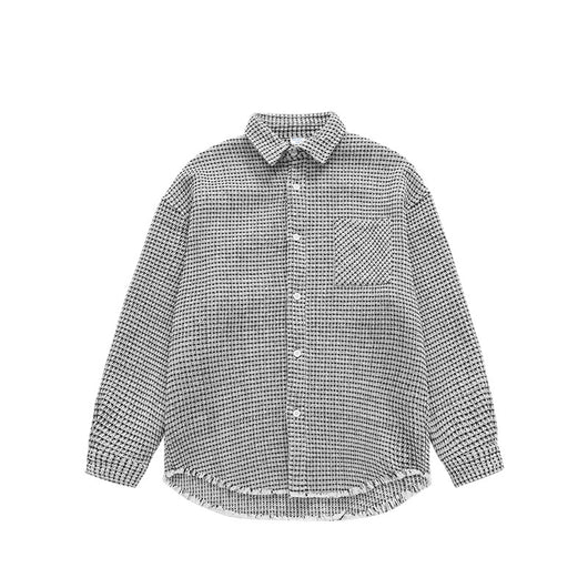 Abrigo Camisa Cuadros Otoño Invierno Oversize Borde Deshilachado - Image 6