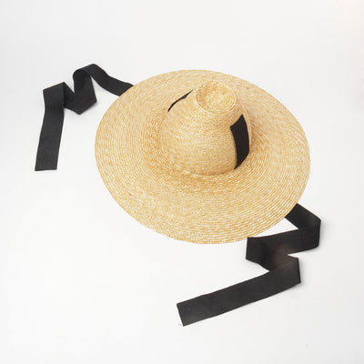 Sombrero de Paja Tejido a Mano con Ala Grande y Cordones para Mujer - Image 8