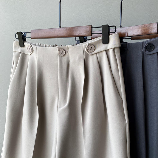 Pantalones Anchos Estilo Coreano con Drapeado Fluido - Image 10