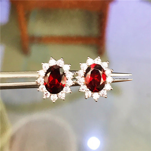 Aretes de Granate Natural Rojo Rubí - Elegancia Auténtica - Image 11