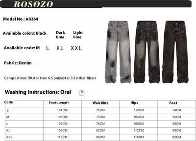 Pantalones Jeans Rectos Anchos con Detalles de Strass - Diseño Casual Moderno - Image 6