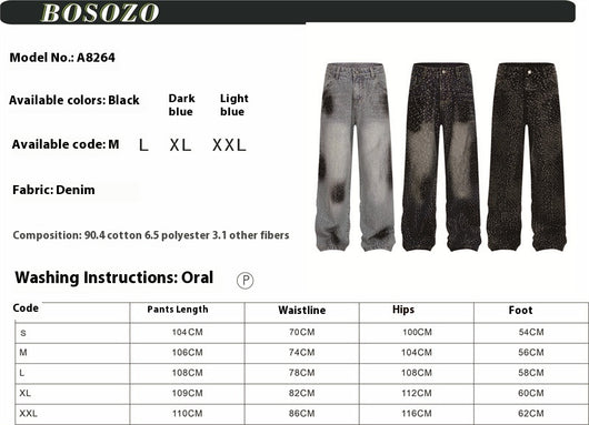Pantalones Jeans Rectos Anchos con Detalles de Strass - Diseño Casual Moderno - Image 6