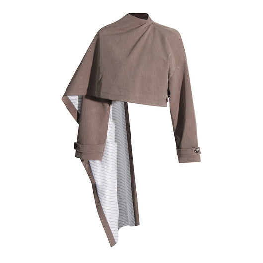 Blazer Ejecutivo con Capa y Cuello Alto para Mujer - Image 18