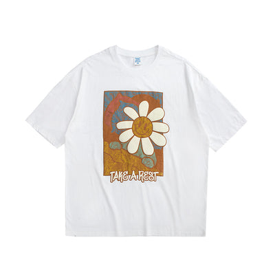 Playera Estampada con Margaritas Cartoon en Relieve - Manga Corta - Image 7