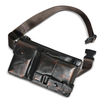 Bolsa de Pecho de Cuero Curtido al Vegetal para Hombre - Estilo Viajero - Image 6