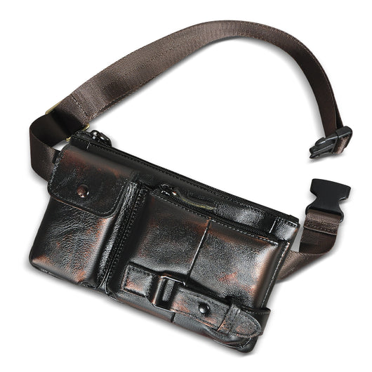 Bolsa de Pecho de Cuero Curtido al Vegetal para Hombre - Estilo Viajero - Image 6