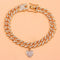 Diamond Heart Shaped Cuban Anklet Fashion Trend New Anklet Golden A
