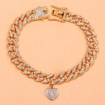 Tobillera Corazón de Diamantes Estilo Cubano - Joya de Moda - Image 6
