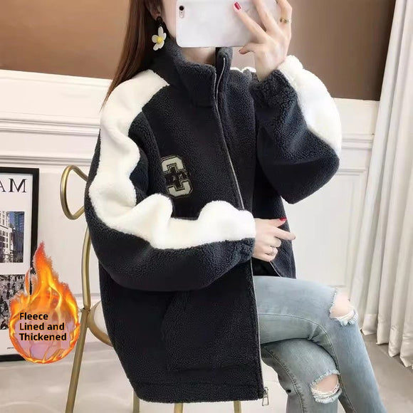 Abrigo Cardigan de Terciopelo Acolchado al Estilo Coreano para Mujer