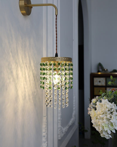 Lámpara de Mesita Retro Verde Glaciar con Cristal Decorativo - Image 16