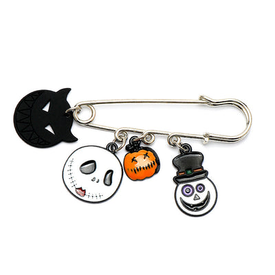 Broche Calabaza Gotante con Gato, Fantasma y Calavera - Image 7