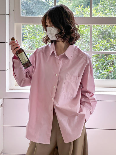 Camisa de Diseño Coreano con Cuello Solapa y Manga Larga - Image 15