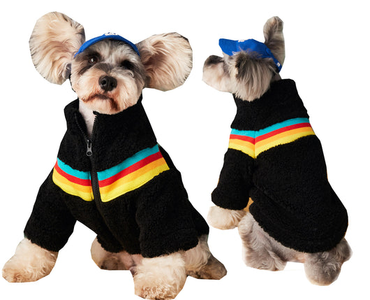 Abrigo de Lana Cordero con Rayas Casuales para Mascotas - Image 4