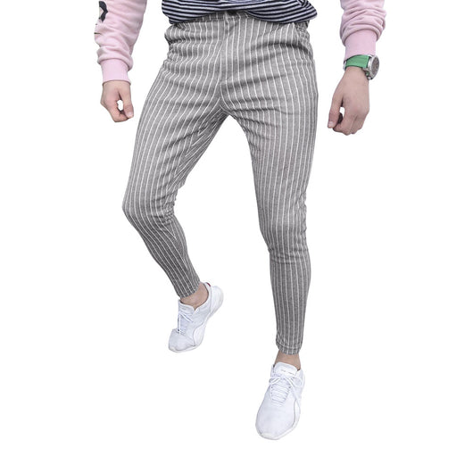 Pantalones Casuales Slim Fit con Costuras a Rayas Estilo Europeo - Image 2