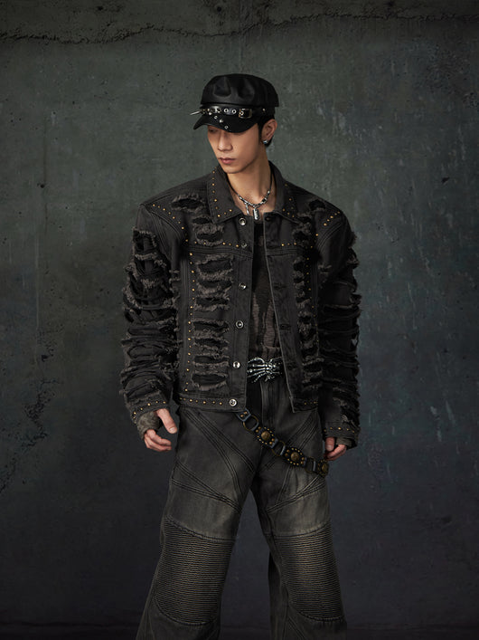 Chaqueta Denim Acolchada con Remaches y Hombros Reforzados - Image 10