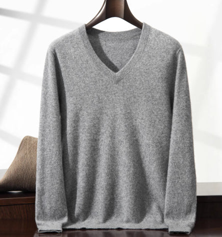 Suéter Minimalista Cuello en V para Hombre - Image 30