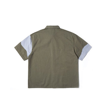 Camisa Unisex de Corte Asimétrico con Costuras Contrastantes - Image 11