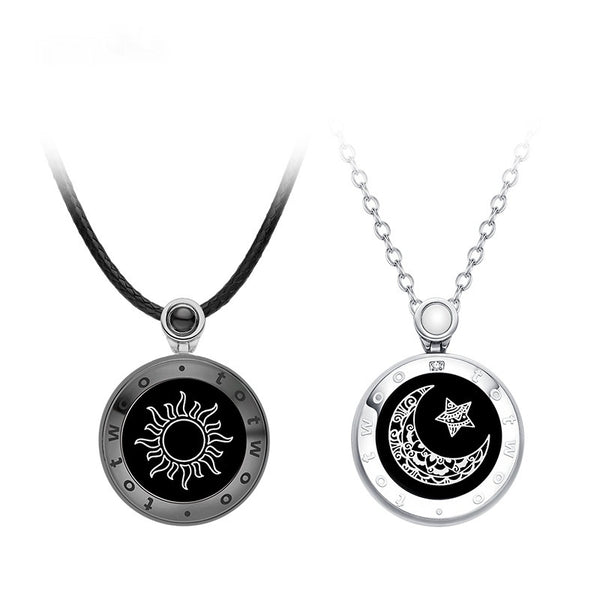 Collar de Pareja Ágata Sol y Luna con Control Remoto Inteligente - Image 3